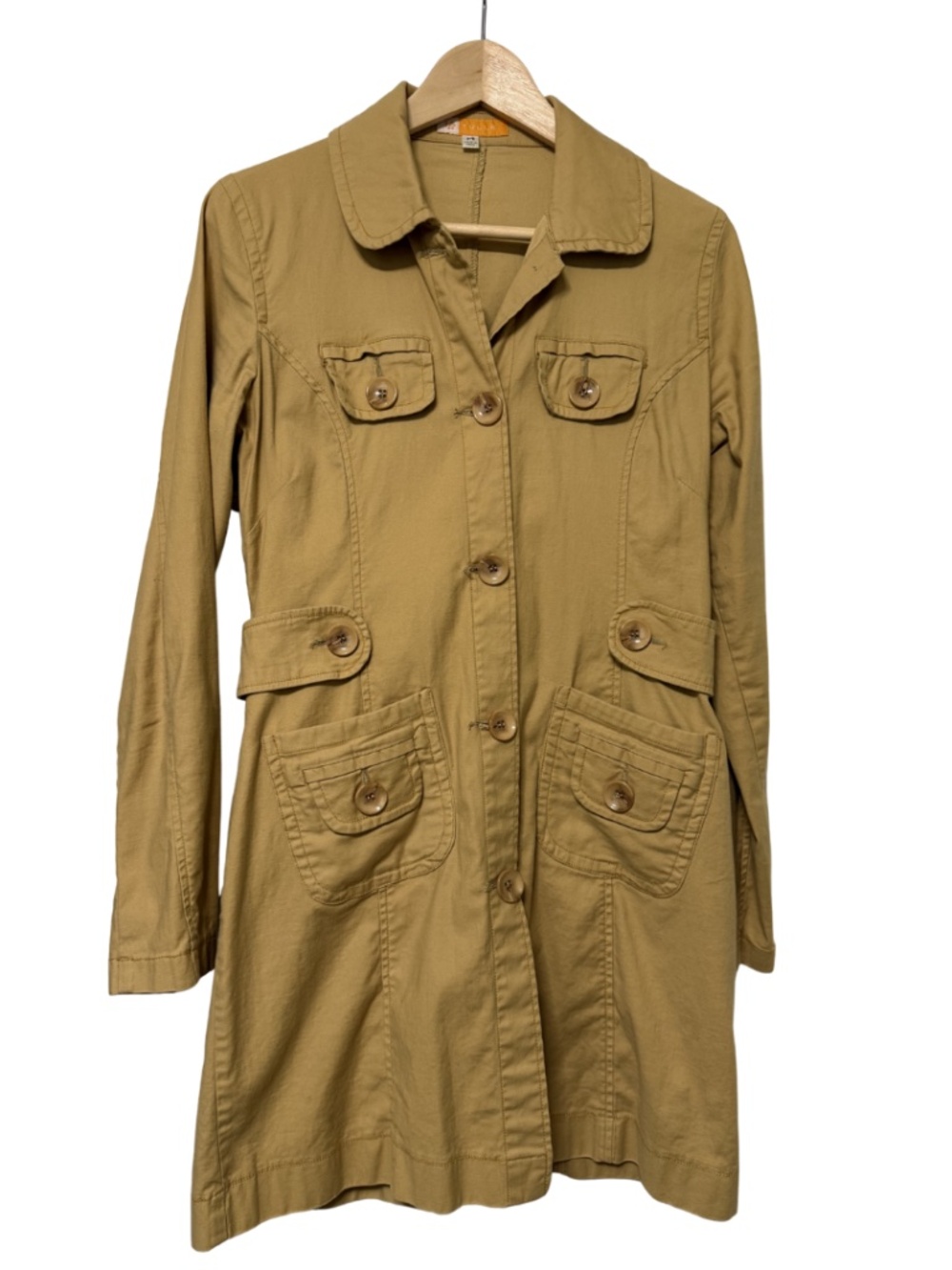 Tulle Classic Cotton Trenchcoat, Camel, Size M